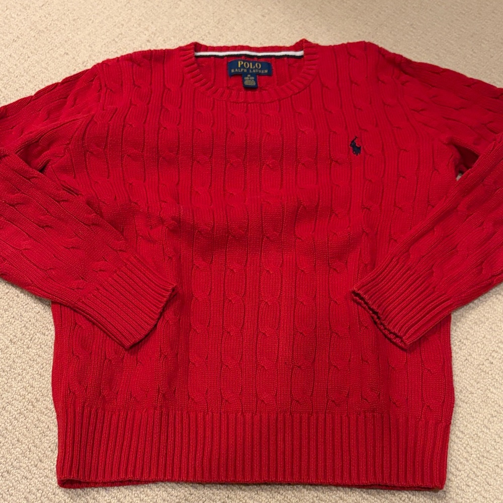 Polo by Ralph Lauren Boy’s Vibrant Red Crewneck Sweater